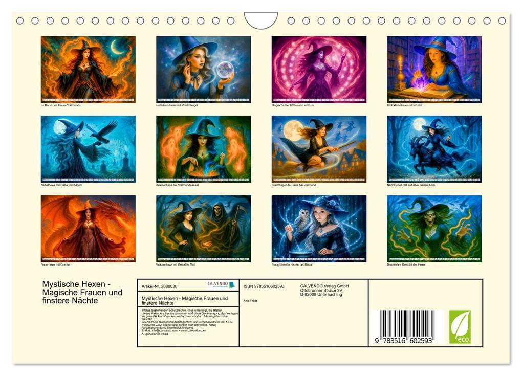 Weitere Ansicht: Mystische Hexen - Magische Frauen und finstere Nächte (Wandkalender 2026 DIN A4 quer), CALVENDO Monatskalender | Anja Frost, Calvendo