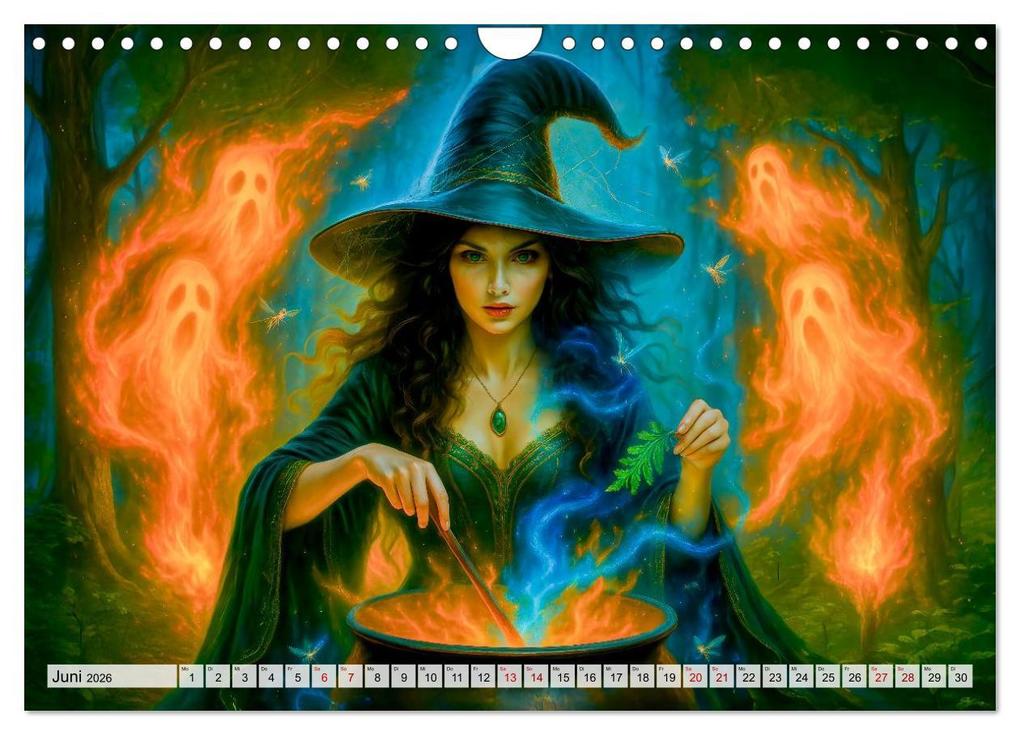Weitere Ansicht: Mystische Hexen - Magische Frauen und finstere Nächte (Wandkalender 2026 DIN A4 quer), CALVENDO Monatskalender | Anja Frost, Calvendo