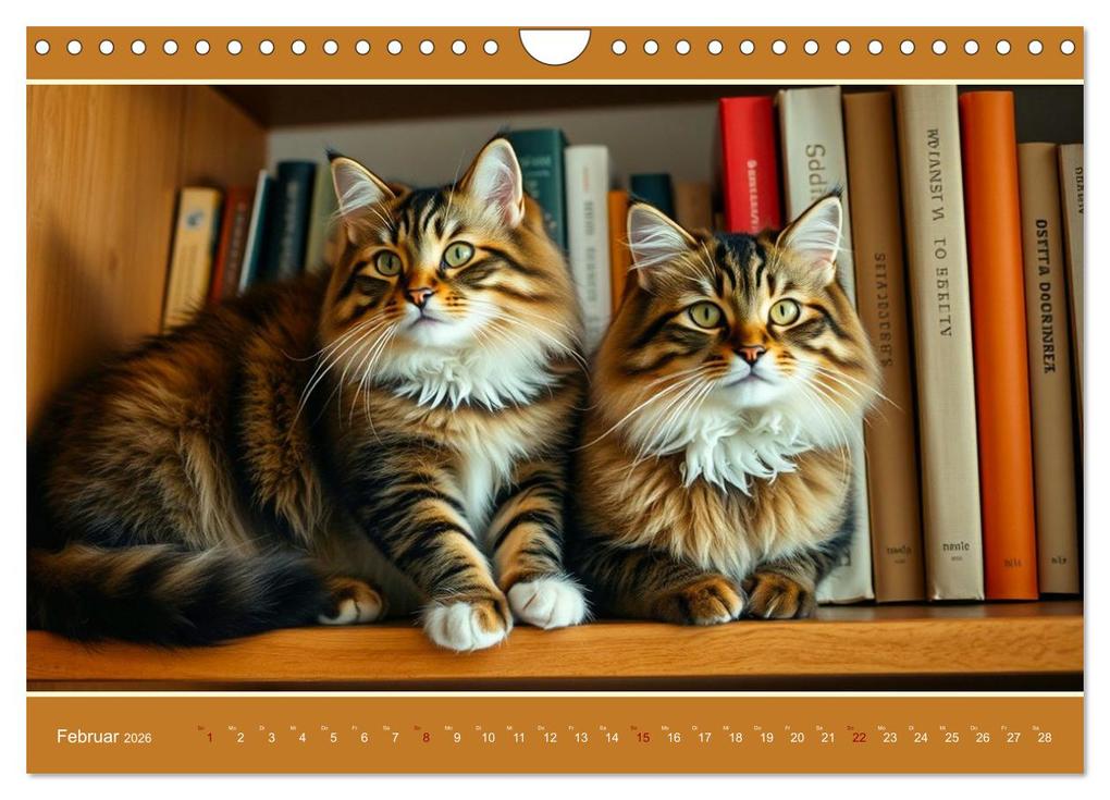 Weitere Ansicht: Maine Coon - Intelligent und verspielt (Wandkalender 2026 DIN A4 quer), CALVENDO Monatskalender | Claudia Kleemann, Calvendo