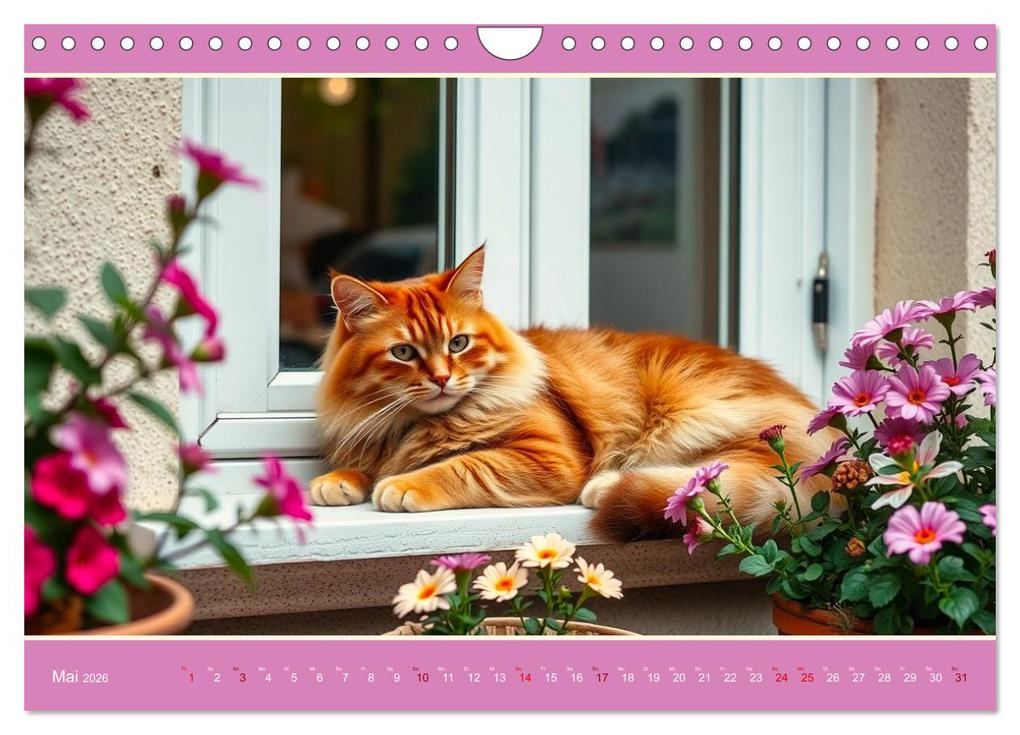 Weitere Ansicht: Maine Coon - Intelligent und verspielt (Wandkalender 2026 DIN A4 quer), CALVENDO Monatskalender | Claudia Kleemann, Calvendo