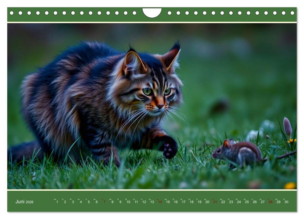 Weitere Ansicht: Maine Coon - Intelligent und verspielt (Wandkalender 2026 DIN A4 quer), CALVENDO Monatskalender | Claudia Kleemann, Calvendo
