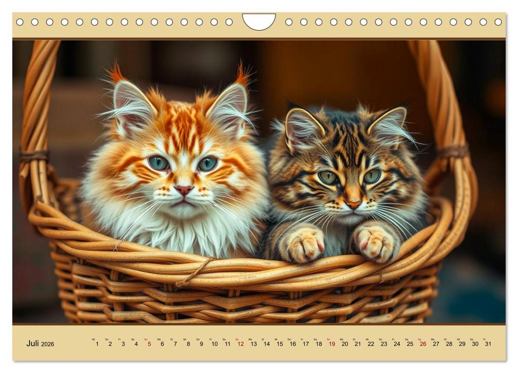 Weitere Ansicht: Maine Coon - Intelligent und verspielt (Wandkalender 2026 DIN A4 quer), CALVENDO Monatskalender | Claudia Kleemann, Calvendo