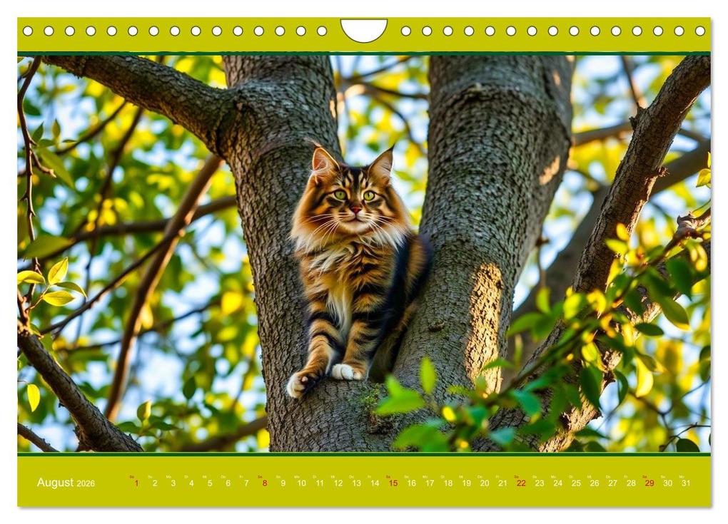 Weitere Ansicht: Maine Coon - Intelligent und verspielt (Wandkalender 2026 DIN A4 quer), CALVENDO Monatskalender | Claudia Kleemann, Calvendo