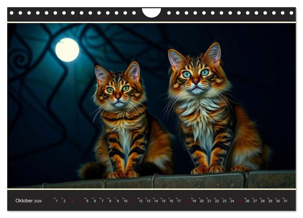 Weitere Ansicht: Maine Coon - Intelligent und verspielt (Wandkalender 2026 DIN A4 quer), CALVENDO Monatskalender | Claudia Kleemann, Calvendo