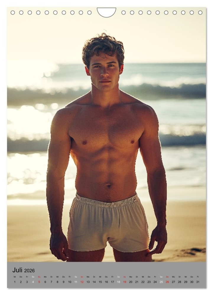 Weitere Ansicht: HEISSE TYPEN - Junge sexy Männer in Bestform (Wandkalender 2026 DIN A4 hoch), CALVENDO Monatskalender | MB Fotografie, Calvendo