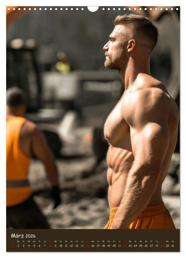 Weitere Ansicht: Harte Männer - Sexy Bauarbeiter mit Sixpack (Wandkalender 2026 DIN A3 hoch), CALVENDO Monatskalender | MB Fotografie, Calvendo