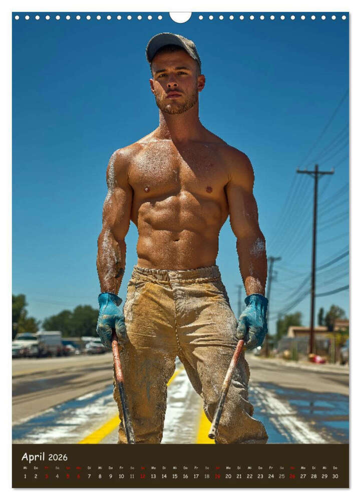 Weitere Ansicht: Harte Männer - Sexy Bauarbeiter mit Sixpack (Wandkalender 2026 DIN A3 hoch), CALVENDO Monatskalender | MB Fotografie, Calvendo