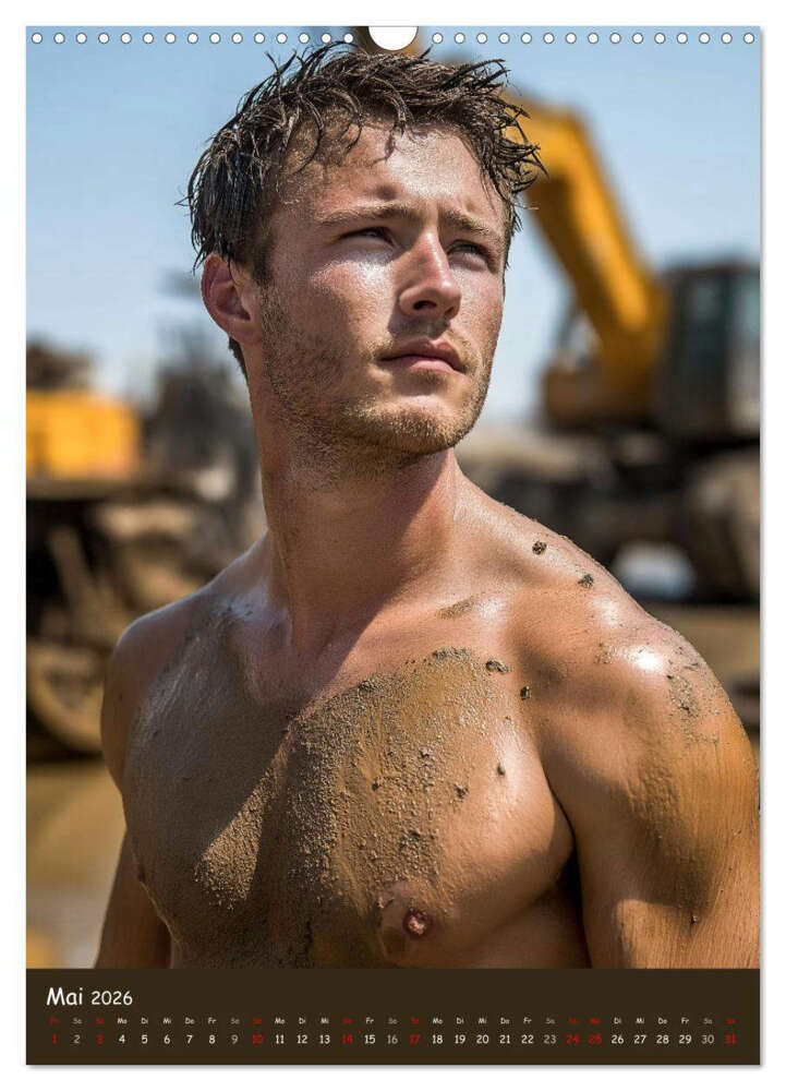Weitere Ansicht: Harte Männer - Sexy Bauarbeiter mit Sixpack (Wandkalender 2026 DIN A3 hoch), CALVENDO Monatskalender | MB Fotografie, Calvendo