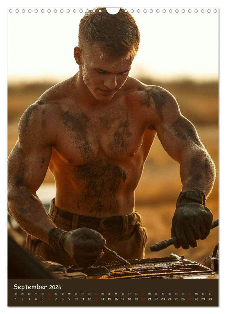 Weitere Ansicht: Harte Männer - Sexy Bauarbeiter mit Sixpack (Wandkalender 2026 DIN A3 hoch), CALVENDO Monatskalender | MB Fotografie, Calvendo