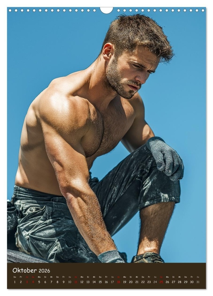 Weitere Ansicht: Harte Männer - Sexy Bauarbeiter mit Sixpack (Wandkalender 2026 DIN A3 hoch), CALVENDO Monatskalender | MB Fotografie, Calvendo