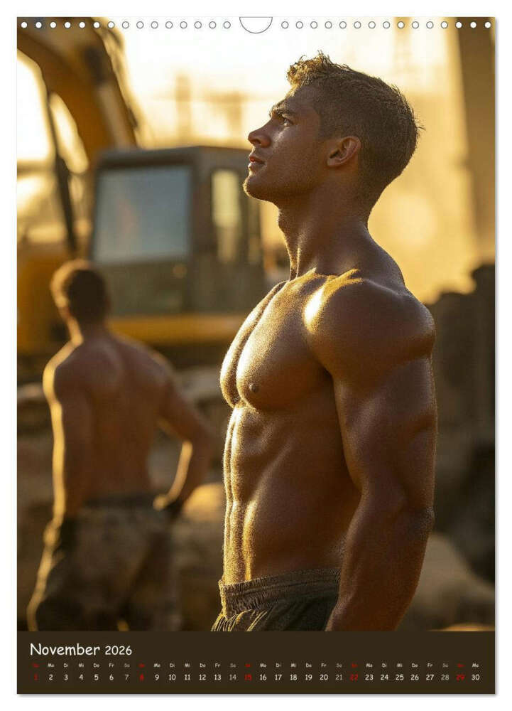 Weitere Ansicht: Harte Männer - Sexy Bauarbeiter mit Sixpack (Wandkalender 2026 DIN A3 hoch), CALVENDO Monatskalender | MB Fotografie, Calvendo