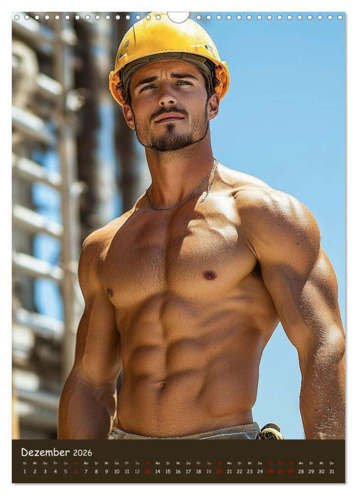 Weitere Ansicht: Harte Männer - Sexy Bauarbeiter mit Sixpack (Wandkalender 2026 DIN A3 hoch), CALVENDO Monatskalender | MB Fotografie, Calvendo