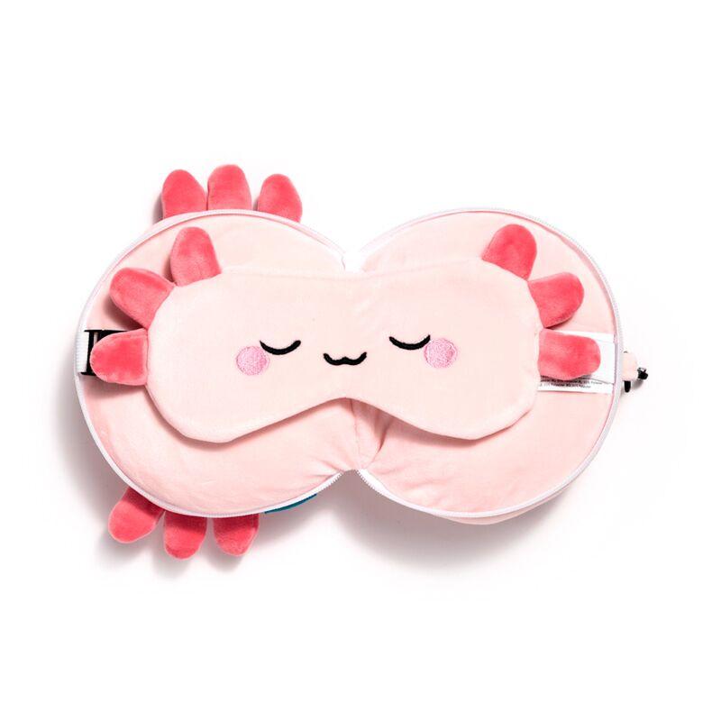 Weitere Ansicht: Relaxeazzz Adoramals Maddie der Axolotl Reisekissen & Schlafmaske