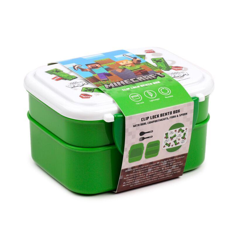 Weitere Ansicht: Minecraft Creeper & TNT Clip-Verschluss Stapelbare Bento Lunch Box mit Besteck
