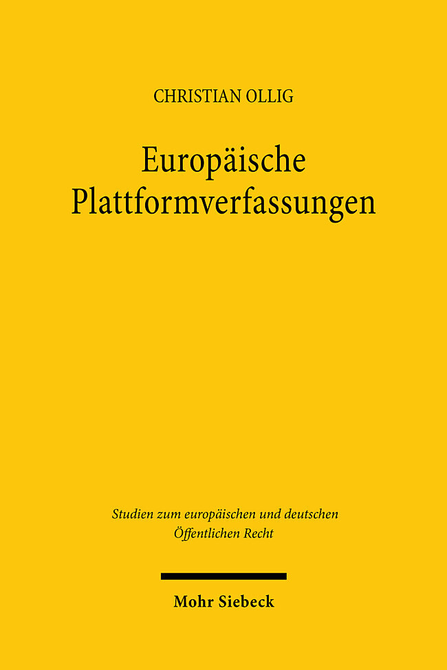 Produktbild: Europäische Plattformverfassungen | Christian Ollig