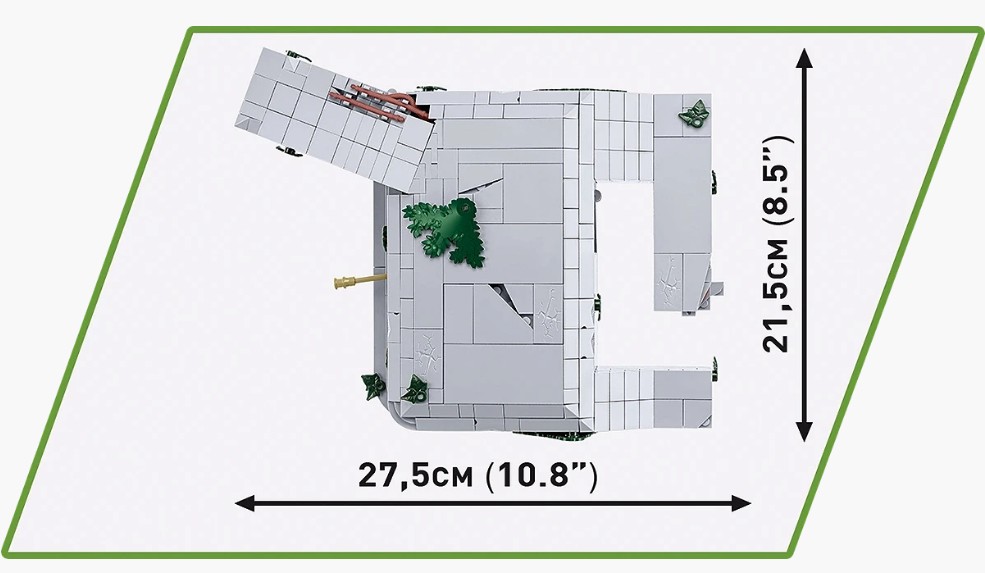 Weitere Ansicht: COBI Historical Collection 3136 - German Bunker Regelbau 667, WWII, Bausatz 1:35, 642 Klemmbausteine, 2 Figuren