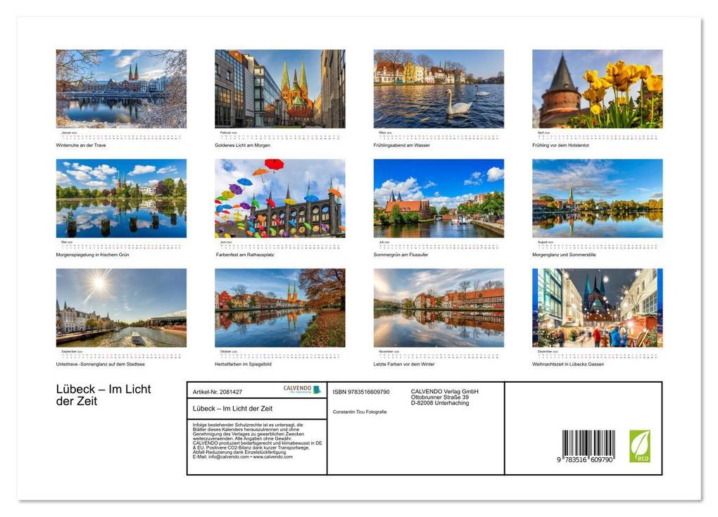 Weitere Ansicht: Lübeck - Im Licht der Zeit (Wandkalender 2026 DIN A3 quer), CALVENDO Monatskalender | Constantin Ticu, Calvendo