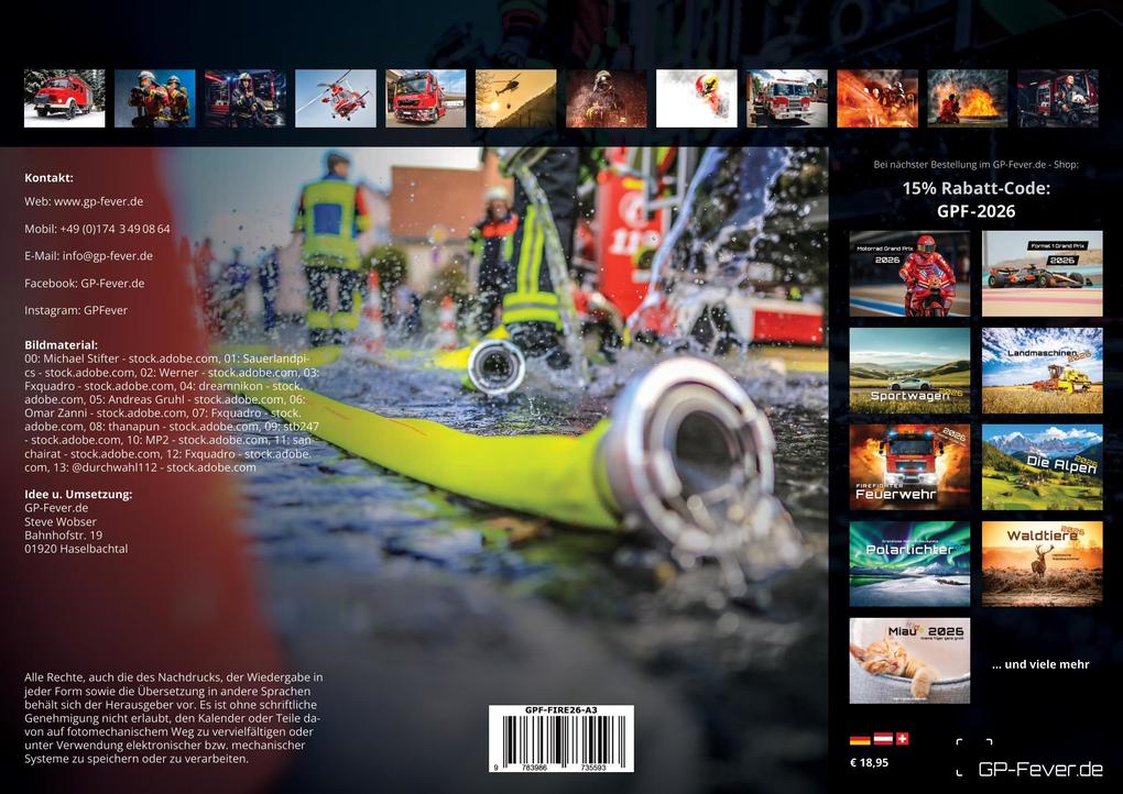 Weitere Ansicht: FIREFIGHTER - Retter in der Not - Feuerwehr - 2026 - Kalender DIN A3
