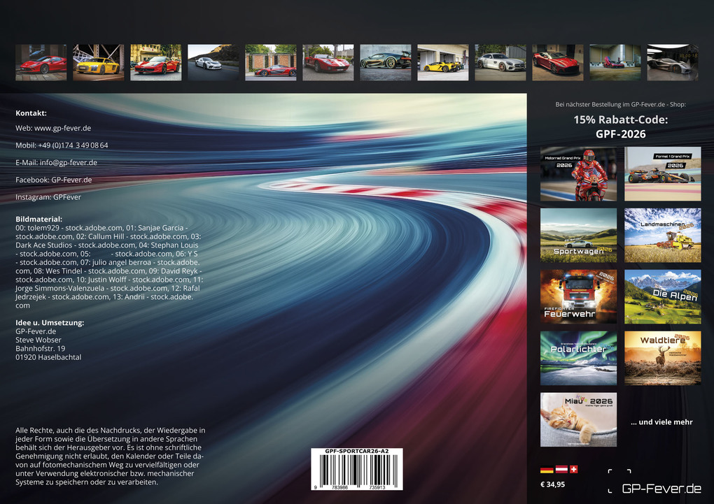 Weitere Ansicht: Sportwagen - PS-Boliden - 2026 - Kalender DIN A2
