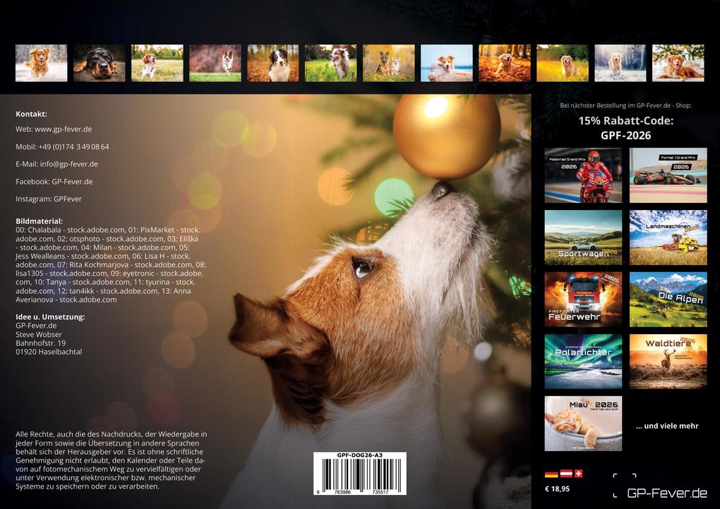 Weitere Ansicht: Wuff - Unsere Vierbeiner - Der Hundekalender - 2026 - Kalender DIN A3