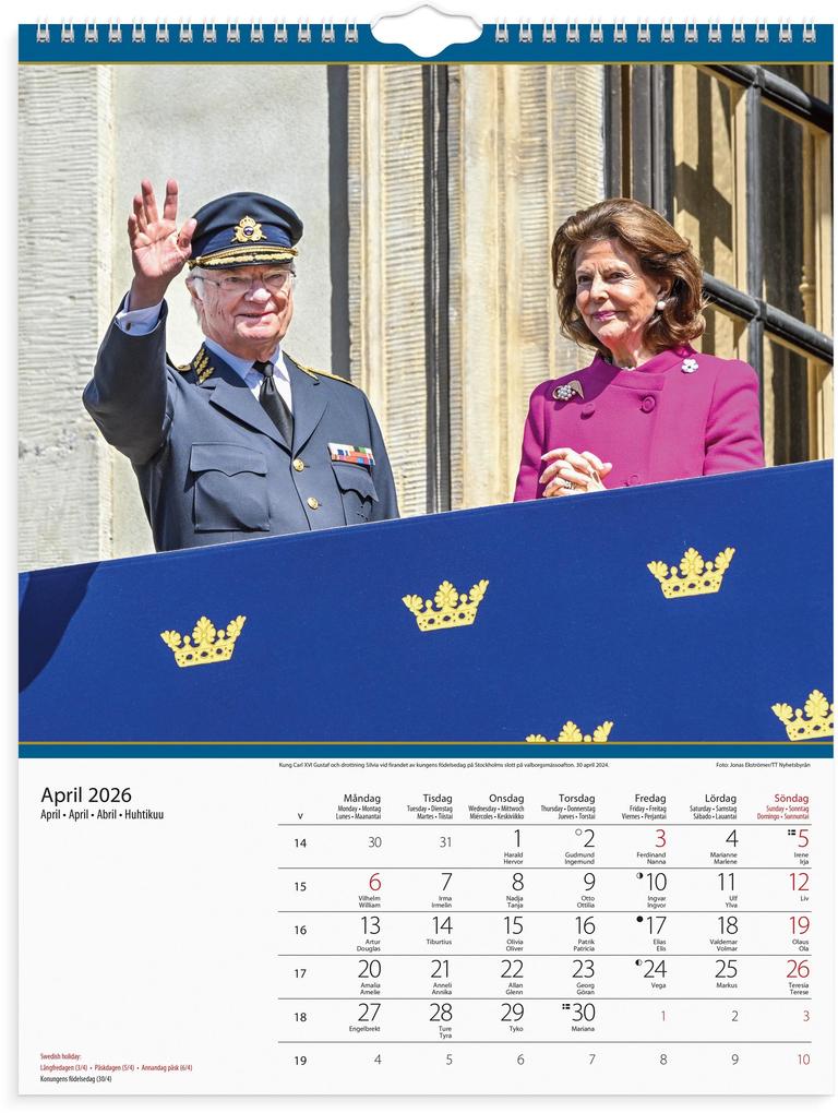 Weitere Ansicht: Burde Wandkalender Schwedische Königsfamilie 2026