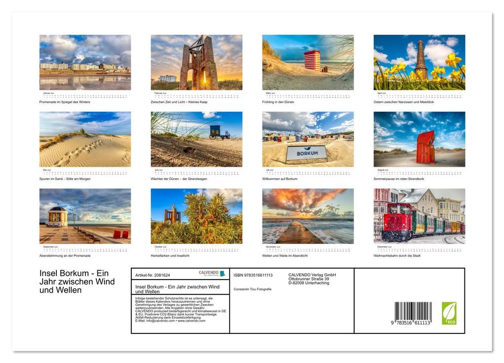 Weitere Ansicht: Insel Borkum - Ein Jahr zwischen Wind und Wellen (Wandkalender 2026 DIN A3 quer), CALVENDO Monatskalender | Constantin Ticu, Calvendo