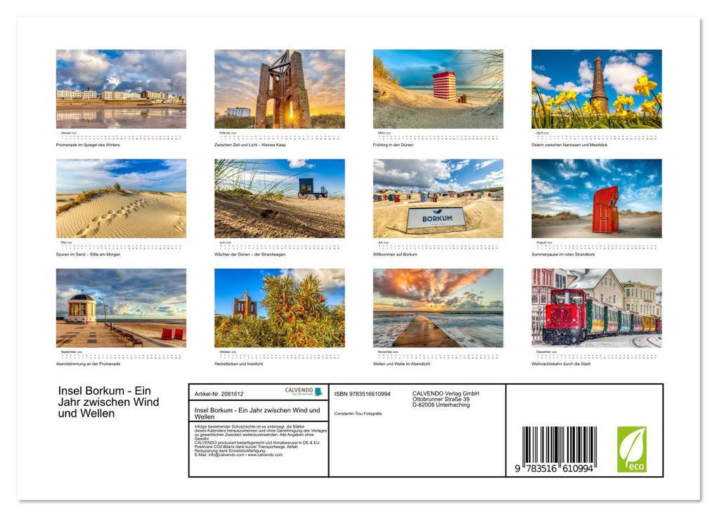 Weitere Ansicht: Insel Borkum - Ein Jahr zwischen Wind und Wellen (Wandkalender 2026 DIN A4 quer), CALVENDO Monatskalender | Constantin Ticu, Calvendo