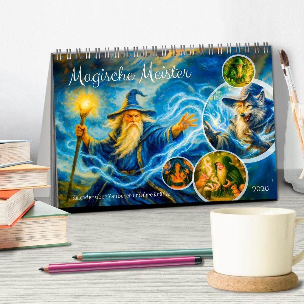 Weitere Ansicht: Magische Meister - Kalender über Zauberer und ihre Kräfte (Tischkalender 2026 DIN A5 quer), CALVENDO Monatskalender | Anja Frost, Calvendo