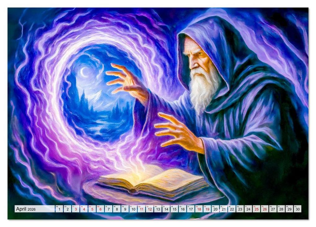 Weitere Ansicht: Magische Meister - Kalender über Zauberer und ihre Kräfte (Tischkalender 2026 DIN A5 quer), CALVENDO Monatskalender | Anja Frost, Calvendo