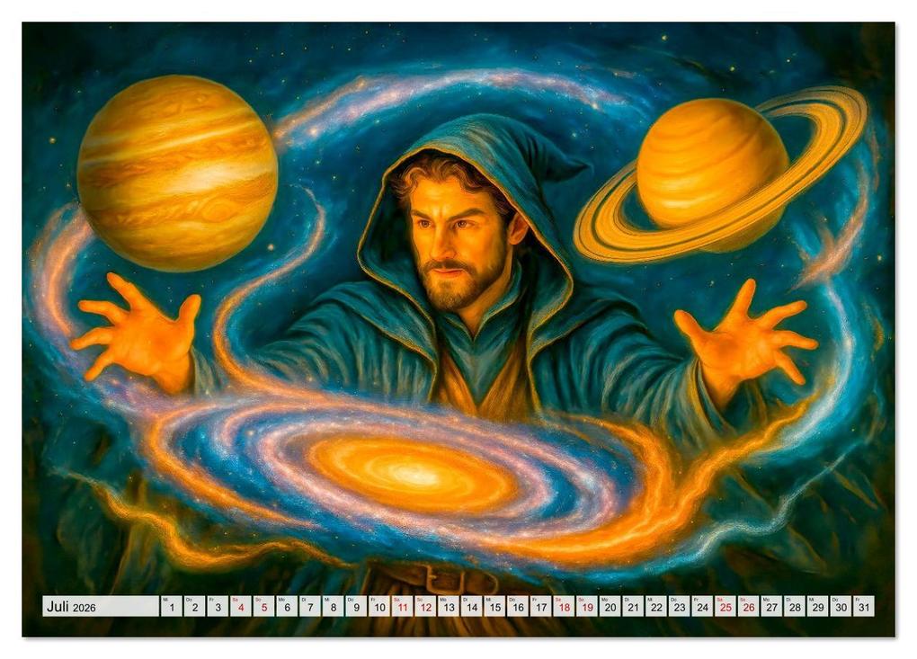 Weitere Ansicht: Magische Meister - Kalender über Zauberer und ihre Kräfte (Tischkalender 2026 DIN A5 quer), CALVENDO Monatskalender | Anja Frost, Calvendo