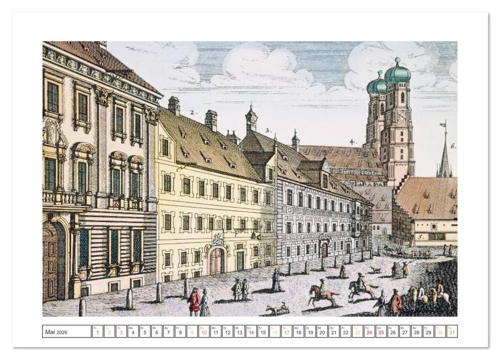 Weitere Ansicht: München: In alten Stichen und Zeichnungen (Tischkalender 2026 DIN A5 quer), CALVENDO Monatskalender | CALVENDO CALVENDO, Calvendo