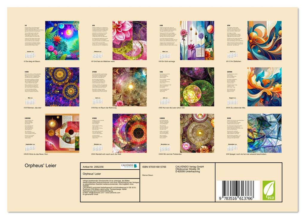 Weitere Ansicht: Orpheus' Leier (Wandkalender 2026 DIN A4 quer), CALVENDO Monatskalender | Werner Braun, Calvendo