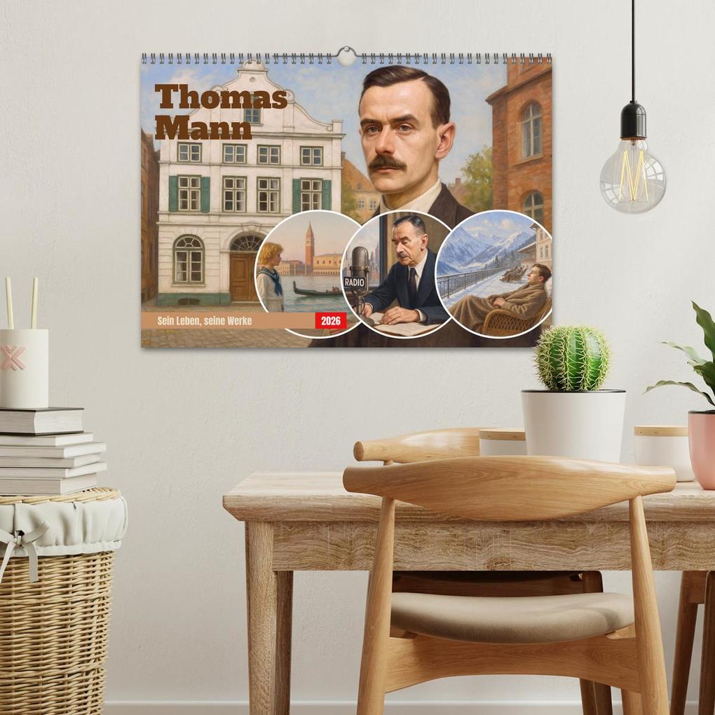 Weitere Ansicht: Thomas Mann. Sein Leben, seine Werke (Wandkalender 2026 DIN A3 quer), CALVENDO Monatskalender | Steffani Lehmann, Calvendo