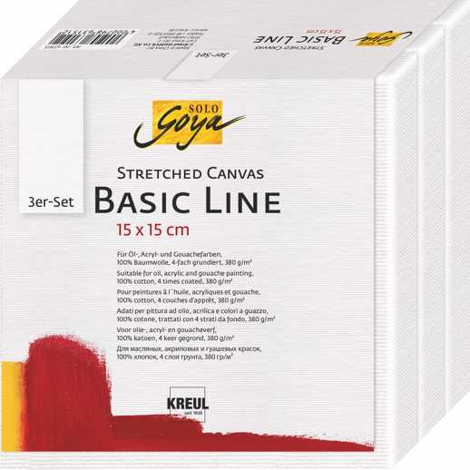 Produktbild: KREUL SOLO GOYA Stretched Canvas Basic Line, Keilrahmen 3er Set, 15 x 15 cm