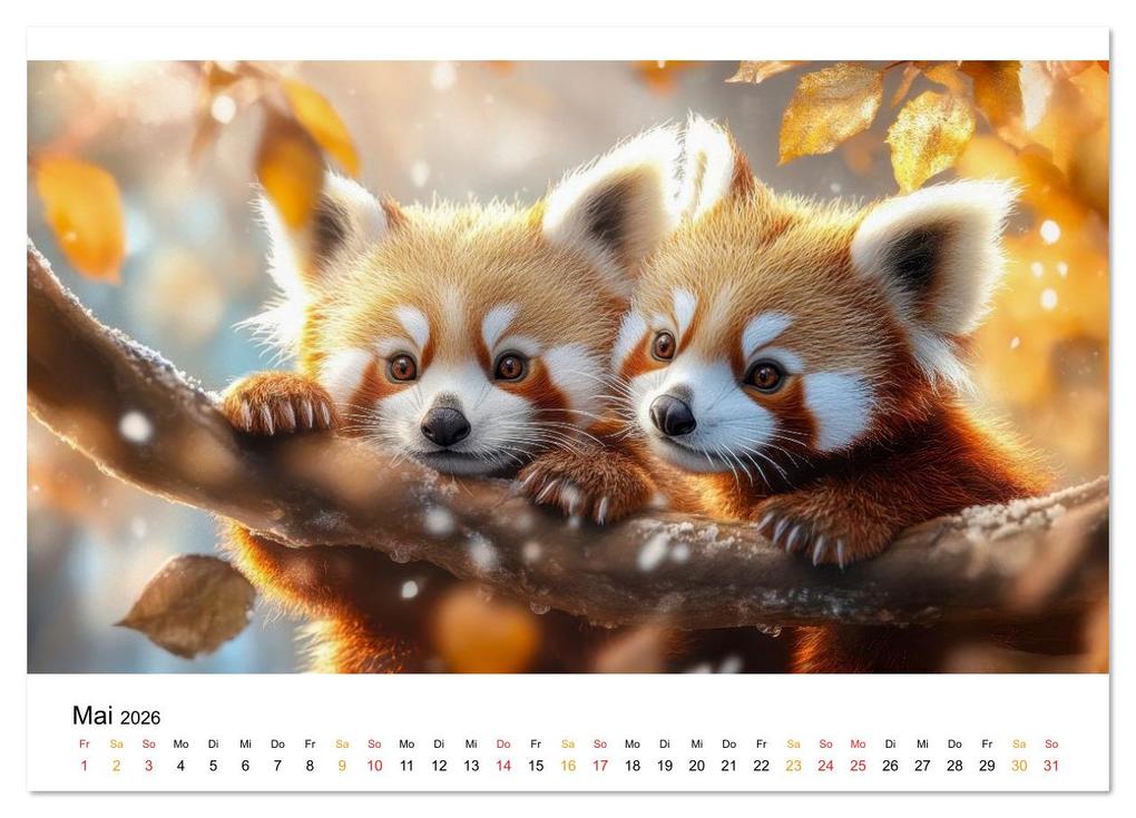 Weitere Ansicht: Roter Panda - die Stimme der Wildnis (Wandkalender 2026 DIN A4 quer), CALVENDO Monatskalender | Calvendo, Peter Roder