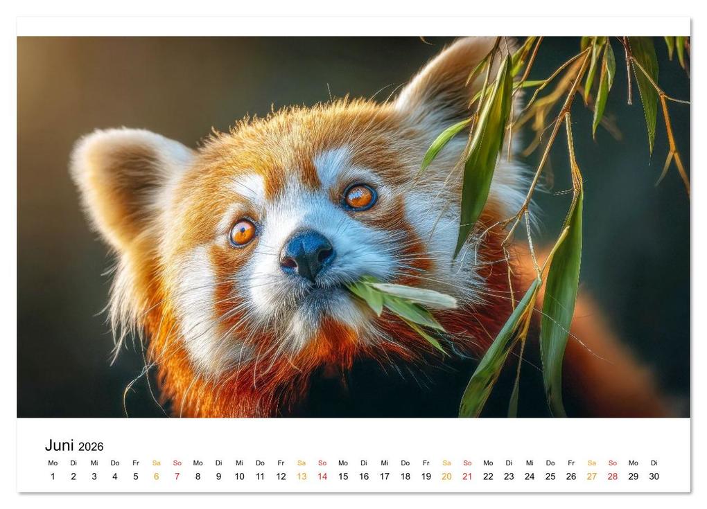 Weitere Ansicht: Roter Panda - die Stimme der Wildnis (Wandkalender 2026 DIN A4 quer), CALVENDO Monatskalender | Calvendo, Peter Roder