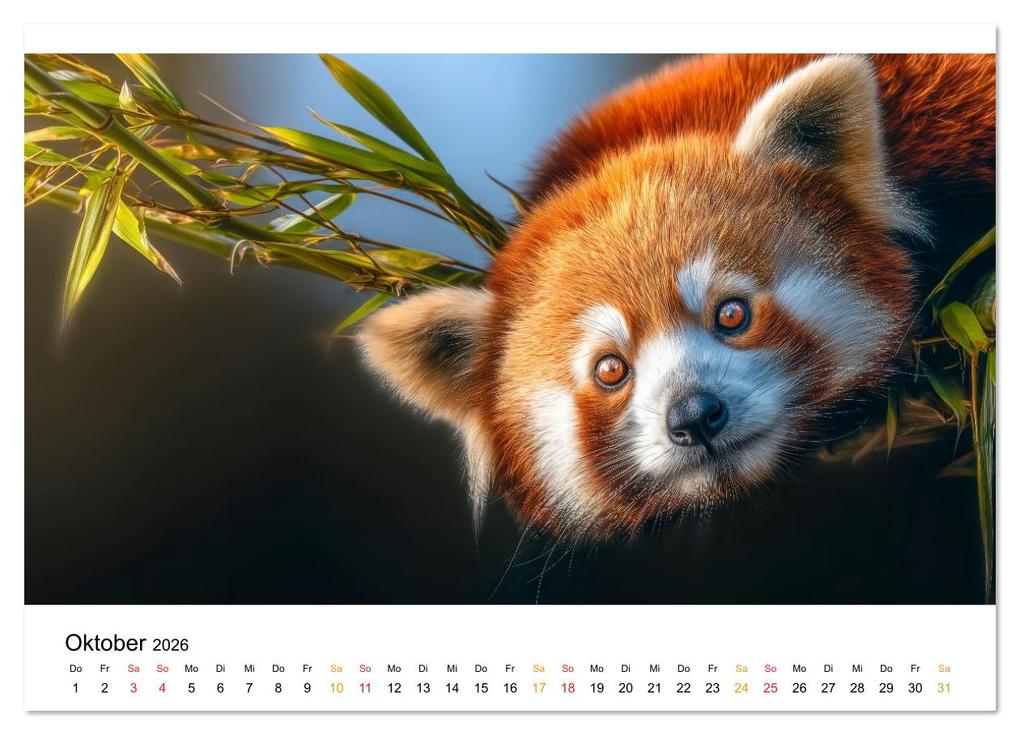 Weitere Ansicht: Roter Panda - die Stimme der Wildnis (Wandkalender 2026 DIN A4 quer), CALVENDO Monatskalender | Calvendo, Peter Roder