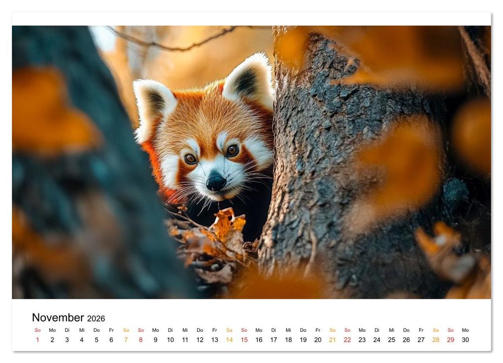 Weitere Ansicht: Roter Panda - die Stimme der Wildnis (Wandkalender 2026 DIN A4 quer), CALVENDO Monatskalender | Calvendo, Peter Roder