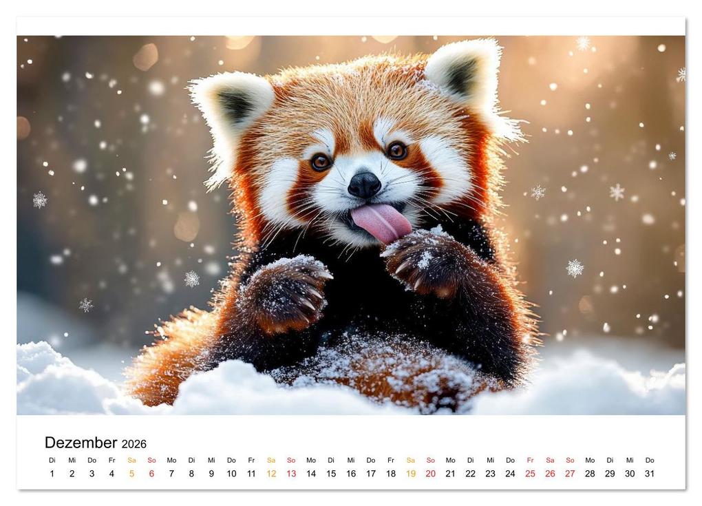 Weitere Ansicht: Roter Panda - die Stimme der Wildnis (Wandkalender 2026 DIN A4 quer), CALVENDO Monatskalender | Calvendo, Peter Roder