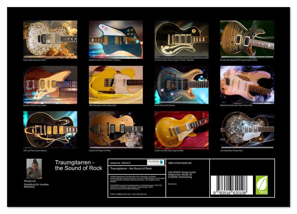 Weitere Ansicht: Traumgitarren - the Sound of Rock (Wandkalender 2026 DIN A4 quer), CALVENDO Monatskalender | Renate Utz, Calvendo