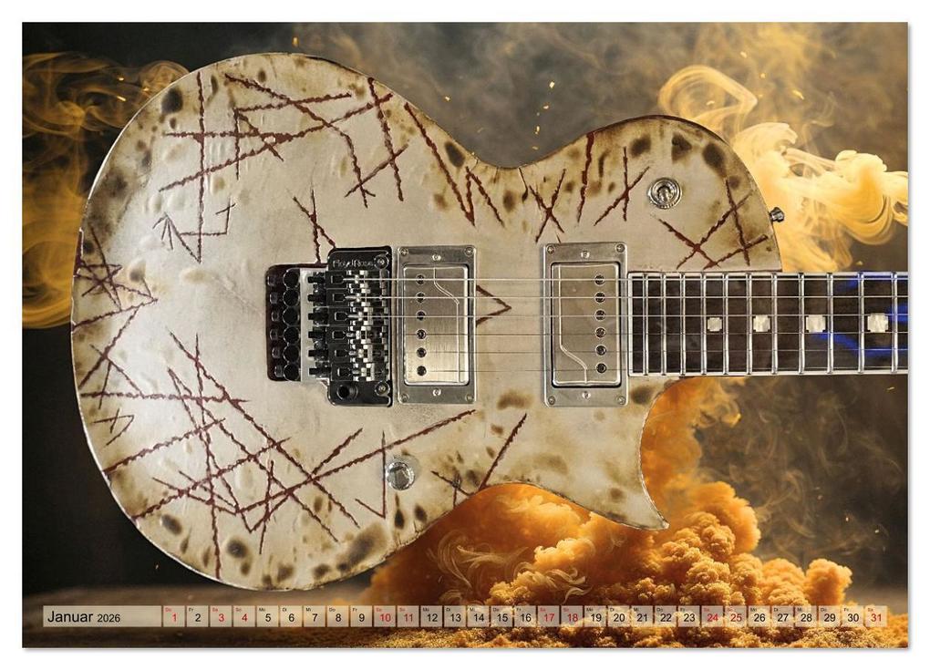 Weitere Ansicht: Traumgitarren - the Sound of Rock (Wandkalender 2026 DIN A4 quer), CALVENDO Monatskalender | Renate Utz, Calvendo