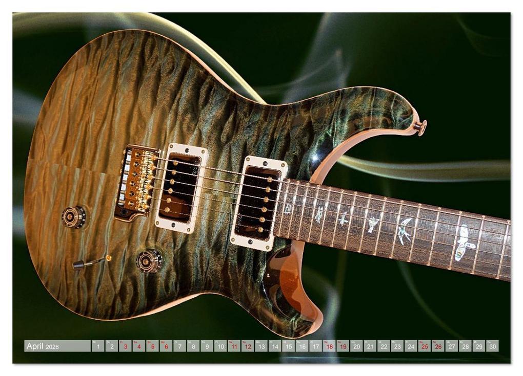 Weitere Ansicht: Traumgitarren - the Sound of Rock (Wandkalender 2026 DIN A4 quer), CALVENDO Monatskalender | Renate Utz, Calvendo