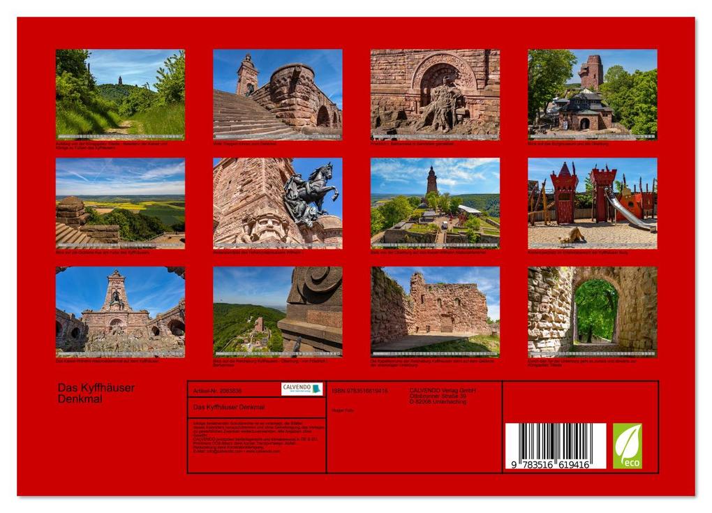 Weitere Ansicht: Das Kyffhäuser Denkmal (Wandkalender 2026 DIN A4 quer), CALVENDO Monatskalender | Holger Felix, Calvendo