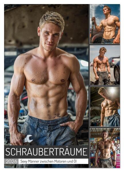 Produktbild: Schrauberträume - Sexy Männer zwischen Motoren und Öl (Wandkalender 2026 DIN A4 hoch), CALVENDO Monatskalender | MB Fotografie, Calvendo