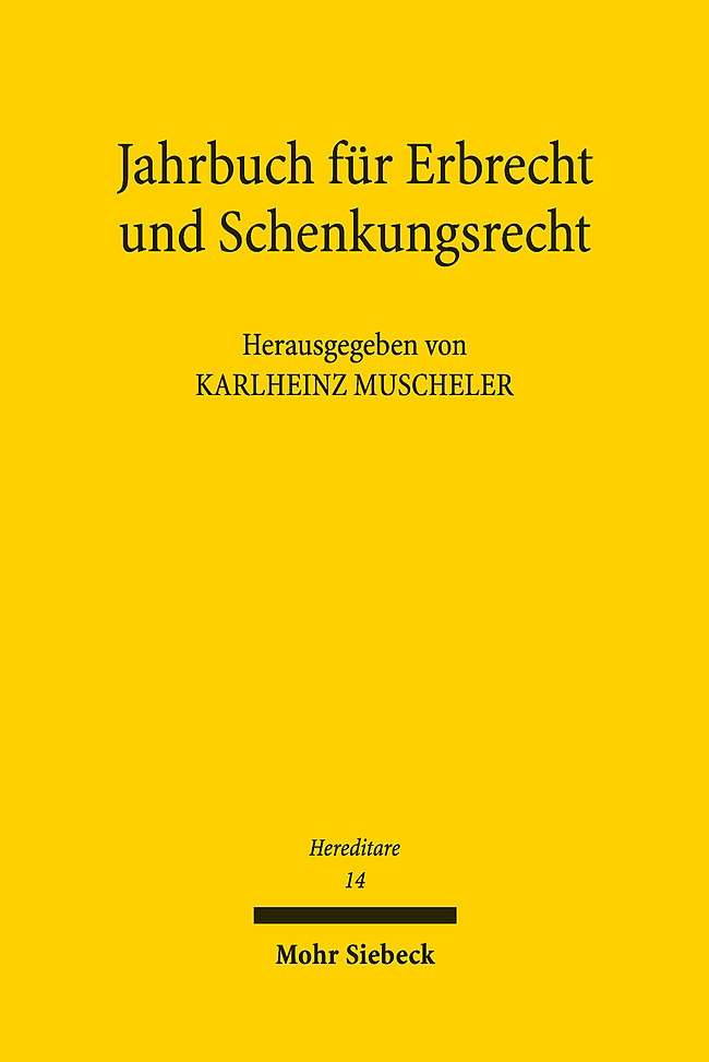 Produktbild: Jahrbuch für Erbrecht und Schenkungsrecht