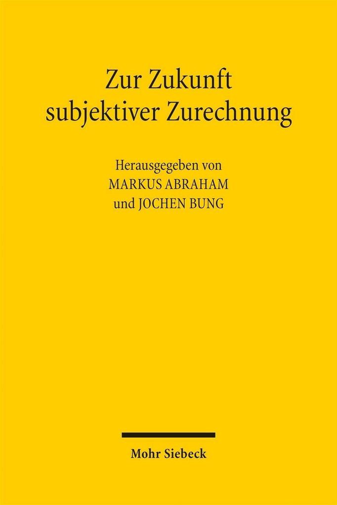Produktbild: Zur Zukunft subjektiver Zurechnung