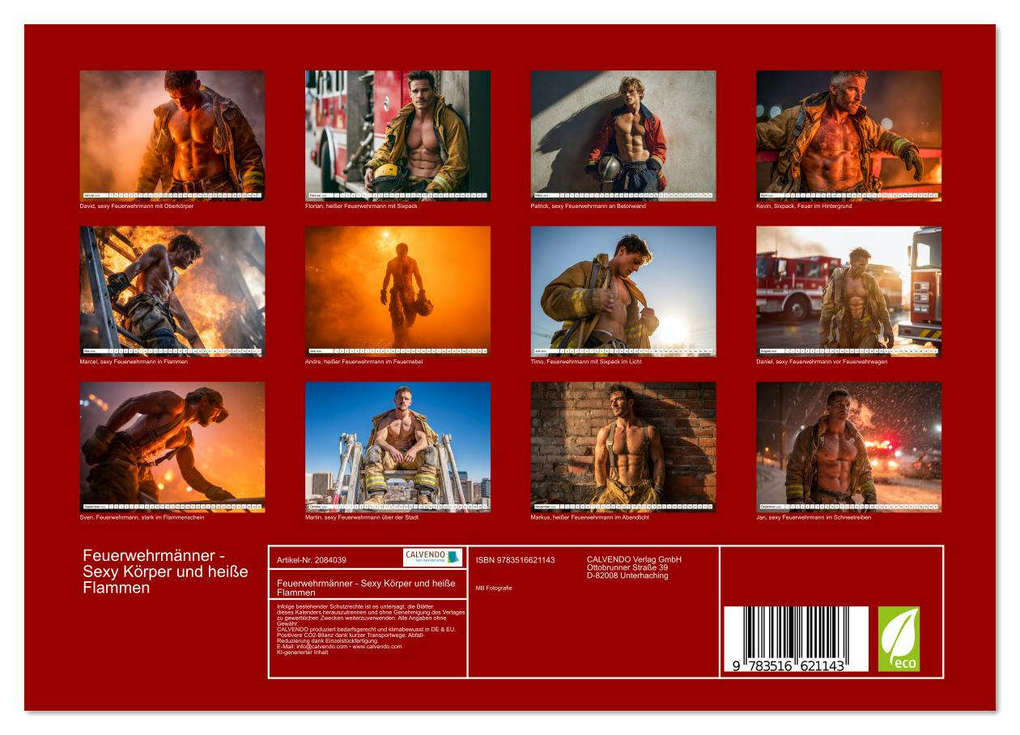 Weitere Ansicht: Feuerwehrmänner - Sexy Körper und heiße Flammen (Wandkalender 2026 DIN A4 quer), CALVENDO Monatskalender | MB Fotografie, Calvendo