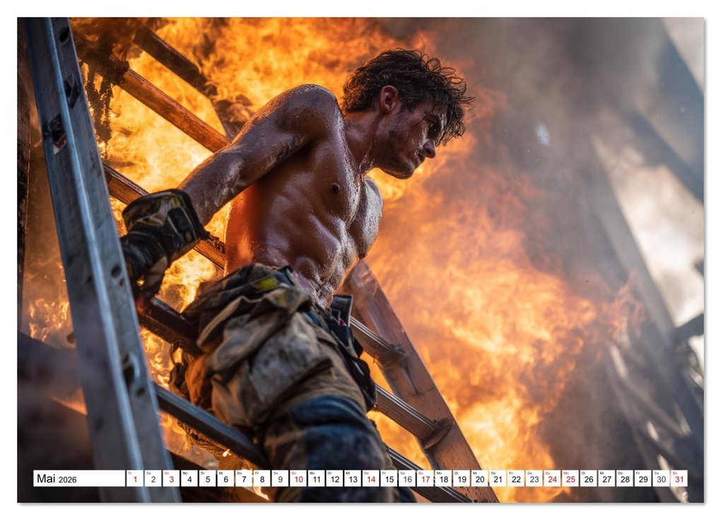 Weitere Ansicht: Feuerwehrmänner - Sexy Körper und heiße Flammen (Wandkalender 2026 DIN A4 quer), CALVENDO Monatskalender | MB Fotografie, Calvendo