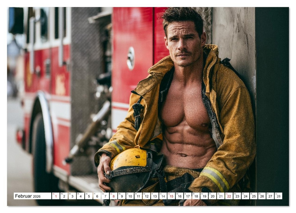 Weitere Ansicht: Feuerwehrmänner - Sexy Körper und heiße Flammen (Tischkalender 2026 DIN A5 quer), CALVENDO Monatskalender | MB Fotografie, Calvendo