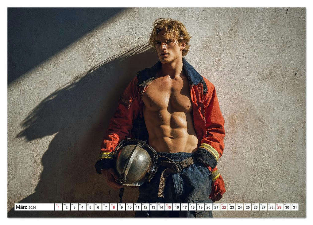 Weitere Ansicht: Feuerwehrmänner - Sexy Körper und heiße Flammen (Tischkalender 2026 DIN A5 quer), CALVENDO Monatskalender | MB Fotografie, Calvendo